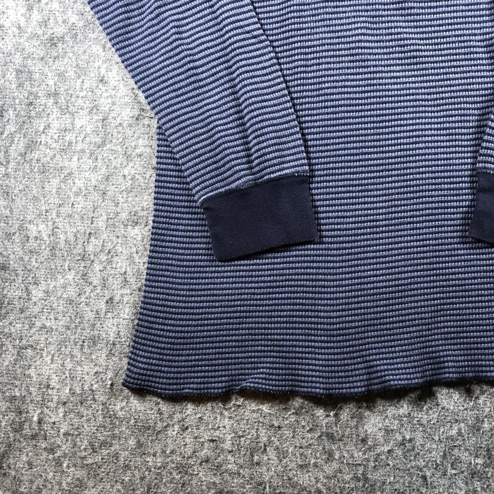 RRL Ralph Lauren Mens XL Waffle Thermal Shirt Blue USA Stripe Cotton - Picture 2 of 14